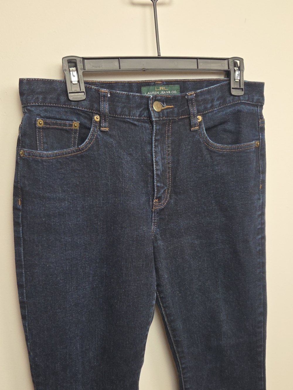 Lauren Ralph Lauren Women's Classic Straight Dark Wash Cotton Denim Jeans Size 8